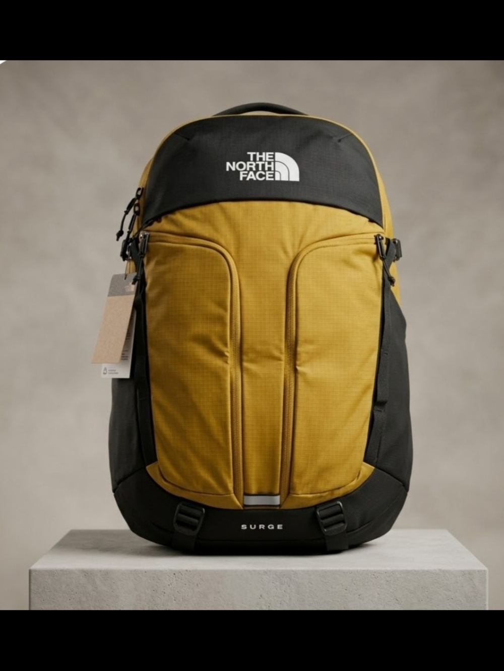 NEW! The North Face Surge Backpack in Deep Dijon and Black NWT